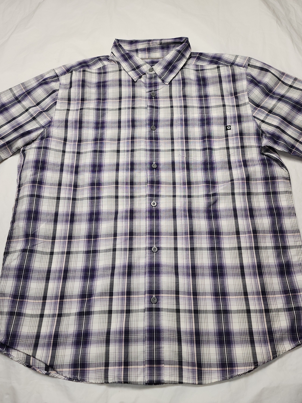 Marmot Men's Purple Plaid Button-Up Shirt Size Large
